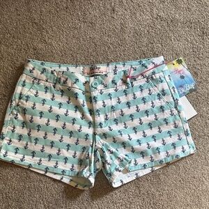 NWT BeBop Mint Green Anchor Print Women Shorts Sz 3